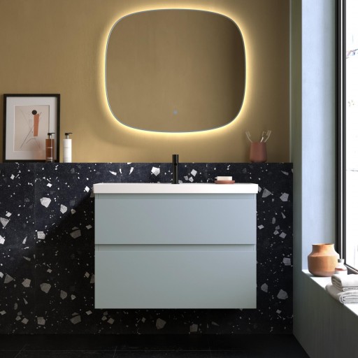 Mueble de baño Elena 2 cajones suspendido de Avila Dos con lavabo Three