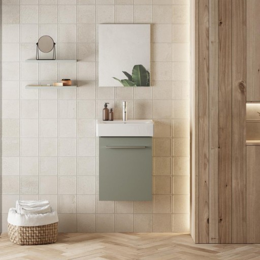 Conjunto completo mueble de baño Small suspendido 1 puerta de Ordoñez [0]