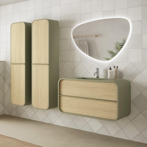 Mueble de Baño Óvalo integral suspendido con 2 cajones de Ordoñez