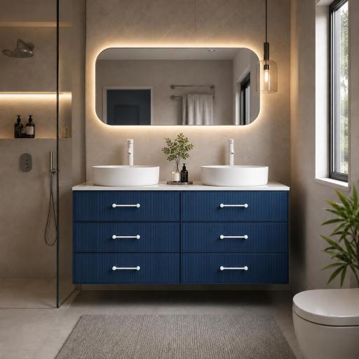 Mueble de baño sobre encimera Blanca con 6 cajones suspendido de AVILA DOS [0]