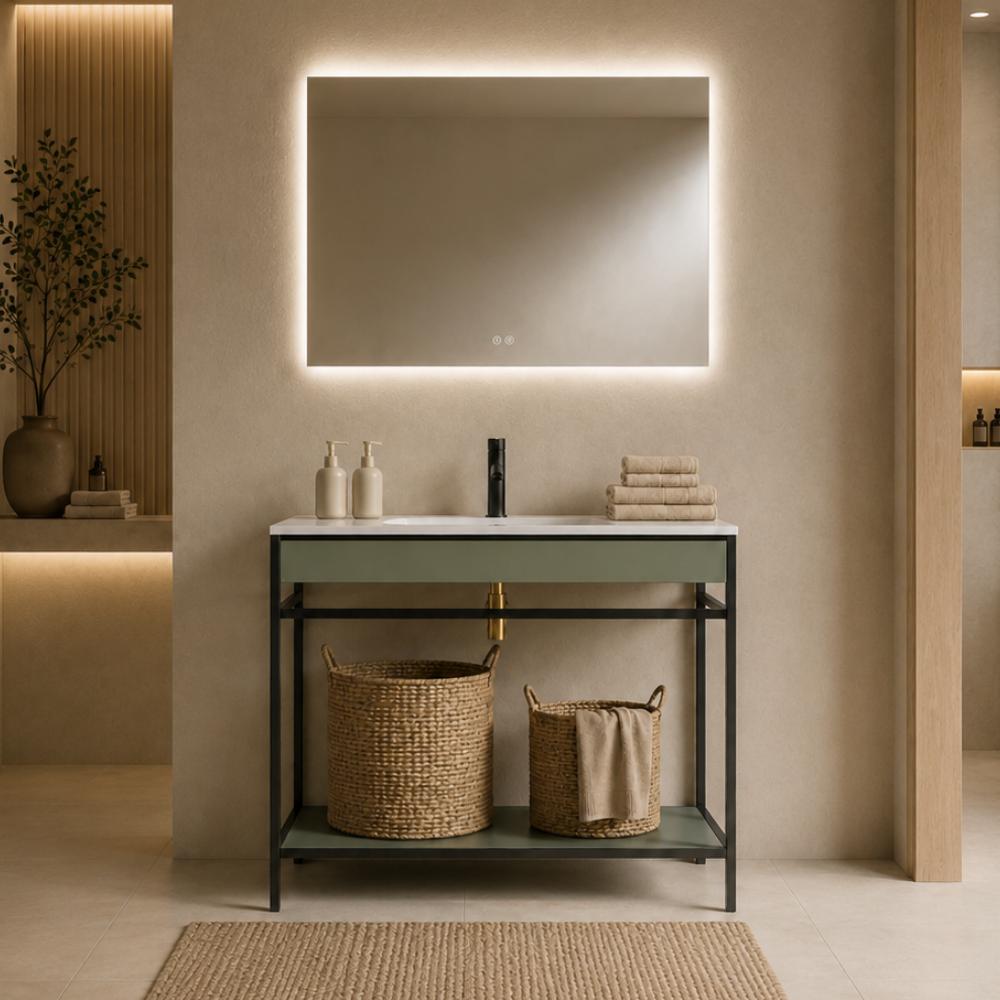 Mueble de baño encastrado Frida estructura negra 1 estante de Avila Dos