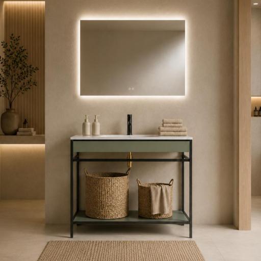 Mueble de baño encastrado Frida estructura negra 1 estante de Avila Dos [0]