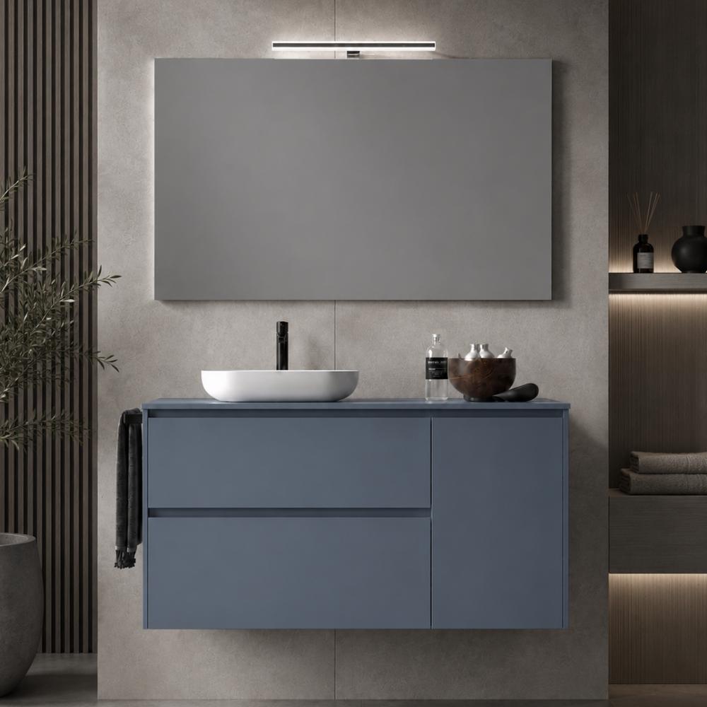 Mueble de baño sobre encimera Carmen 2 cajones 1 puerta suspendido costados vistos de Avila dos