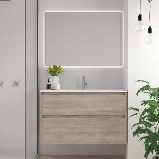 Mueble de baño encastrado Carmen 2 o 4 cajones suspendido costados vistos de Avila Dos [1]