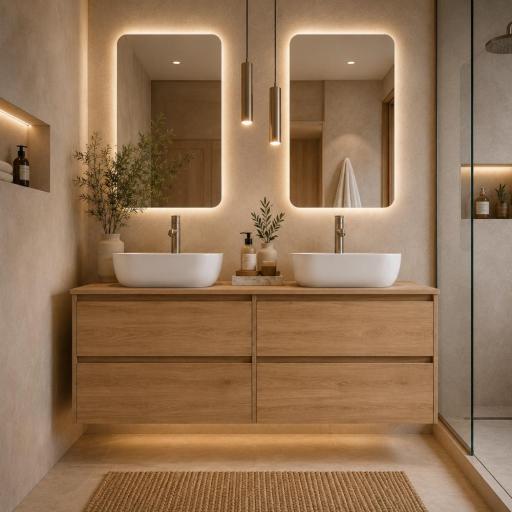 Mueble de baño sobre encimera Carmen 4 cajones suspendido costados vistos de Avila dos [0]