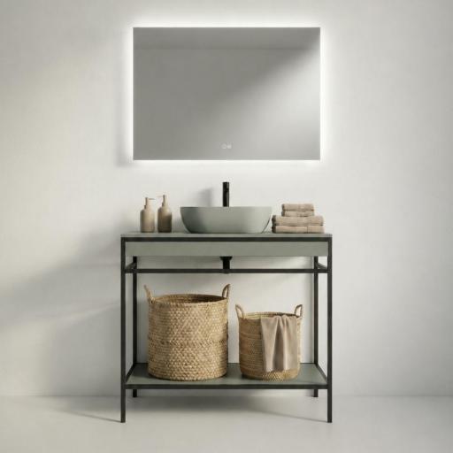 Mueble de baño sobre encimera Frida estructura negra 80cm de Avila Dos [2]