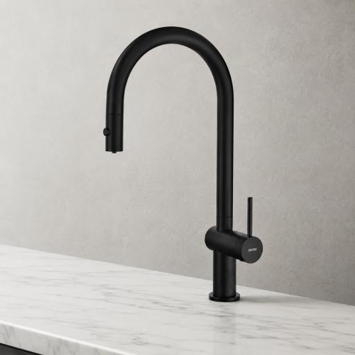 Grifo de cocina monomando con osmosis Lazio negro mate de Imex
