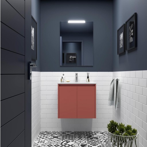 Mueble de baño Noja suspendido 2 puertas red satin de Salgar