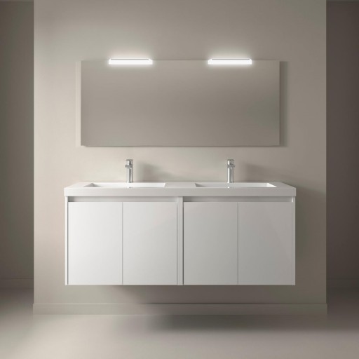 Mueble de baño Noja suspendido 4 puertas  carga mineral doble seno 140 cm de Salgar con diferentes [0]