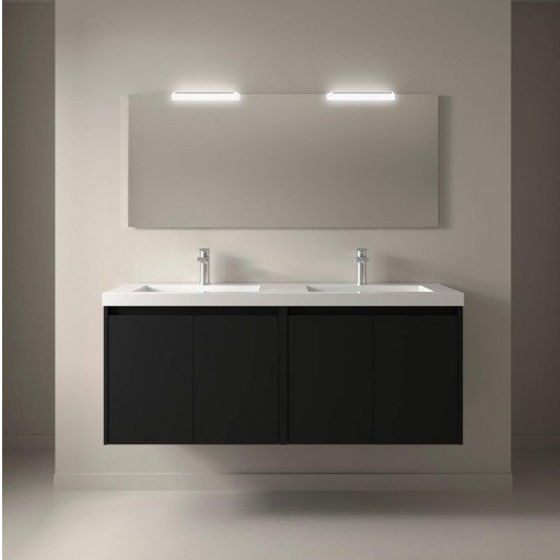 Mueble de baño Noja suspendido 4 puertas  carga mineral doble seno 140 cm de Salgar con diferentes [1]