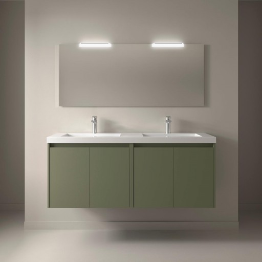 Mueble de baño Noja suspendido 4 puertas  carga mineral doble seno 140 cm de Salgar con diferentes [3]