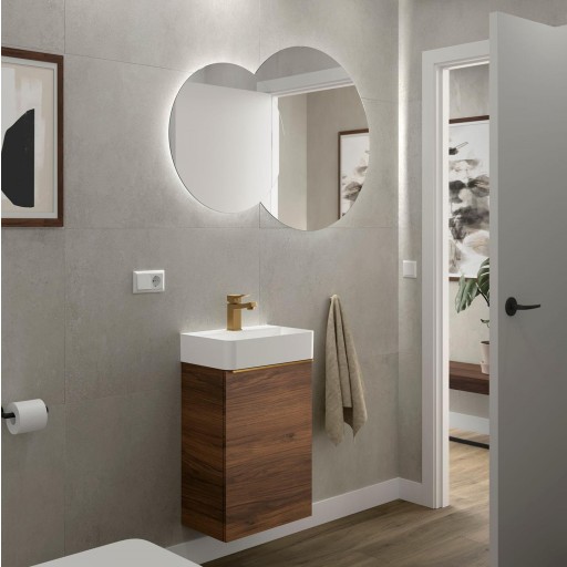 Mueble de baño Aida suspendido 1 puerta fondo reducido de Salgar con diferentes acabados