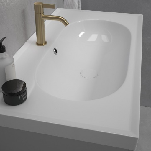 Mueble de baño Elena 2 cajones suspendido de Avila Dos con lavabo Three [5]