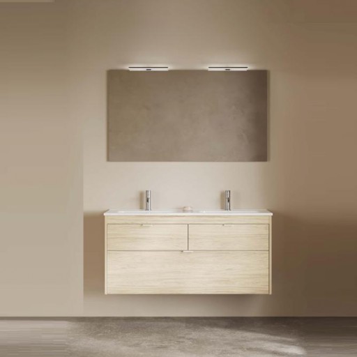 Mueble de baño Logika Compact suspendido 3 cajones doble seno promocion de Royo