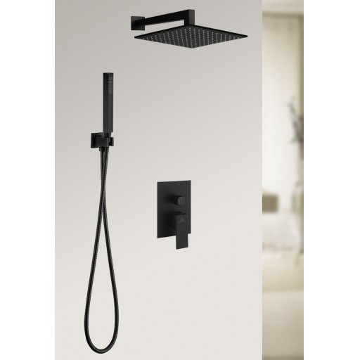 Conjunto de ducha + distribuidor León de Aquassent en negro