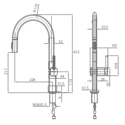 Grifo de cocina monomando extraíble Canadá cromo de Imex [1]