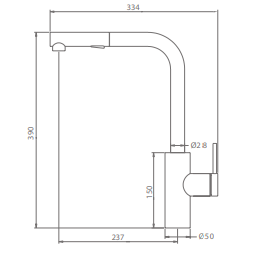 Grifo de cocina monomando Oporto acero de Imex [1]