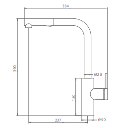 Grifo de cocina monomando Oporto black gun metal de Imex [1]