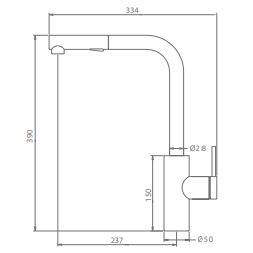 Grifo de cocina monomando Oporto oro cepillado de Imex [1]