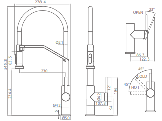Grifo de cocina monomando Véneto black gun metal de Imex [1]