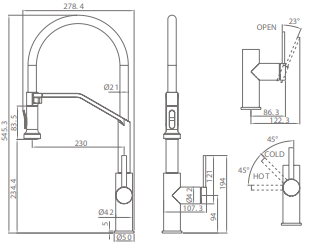 Grifo de cocina monomando Véneto níquel cepillado de Imex [1]