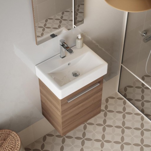 Conjunto completo mueble de baño Small suspendido 1 puerta de Ordoñez [1]