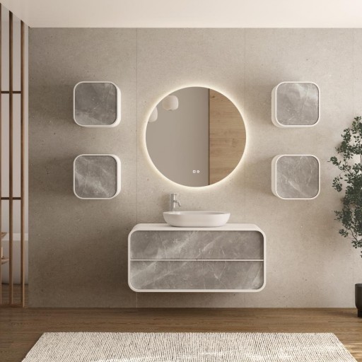 Mueble de Baño Óvalo suspendido con 2 cajones de Ordoñez