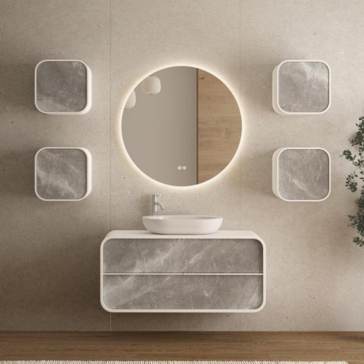 MUEBLE DE BAÑO ÓVALO SUSPENDIDO 2 CAJONES de ORDOÑEZ