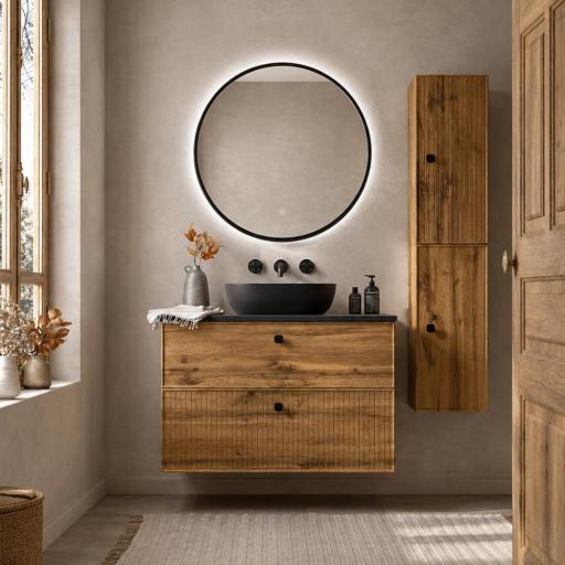 Mueble de baño sobre encimera Blanca 2 cajones suspendido de Avila Dos [1]