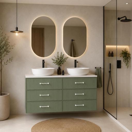 Mueble de baño sobre encimera Blanca con 6 cajones suspendido de AVILA DOS [2]