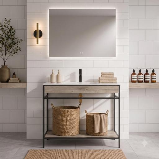 Mueble de baño encastrado Frida estructura negra 1 estante de Avila Dos [1]