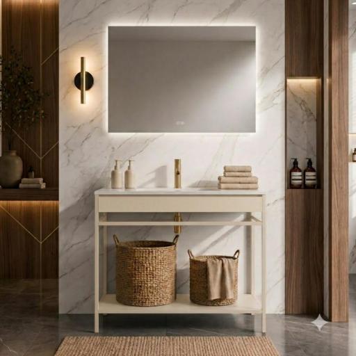 Mueble de baño encastrado Frida estructura lacada 1 estante de Avila Dos [1]