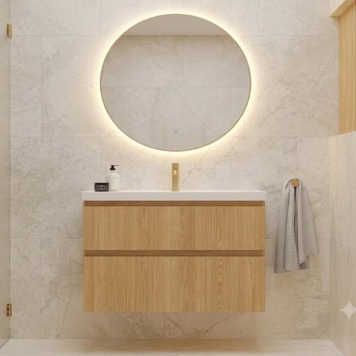 Mueble de baño Elena 2 cajones suspendido con lavabo Three de Avila Dos [2]
