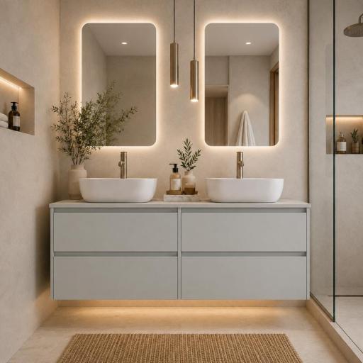 Mueble de baño sobre encimera Carmen 4 cajones suspendido costados vistos de Avila dos [1]