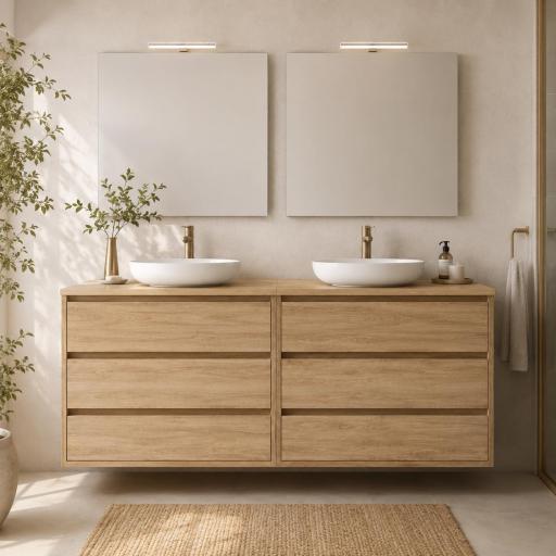 Mueble de baño sobre encimera Carmen 6 cajones suspendido costados vistos de Avila dos [1]