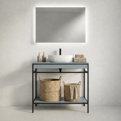 Mueble de baño sobre encimera Frida estructura negra 80cm de Avila Dos [3]