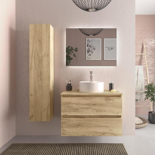 Mueble de baño Bequia con encimera suspendido 2 cajones de Salgar [1]