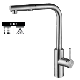 Grifo de cocina monomando Oporto acero de Imex [0]