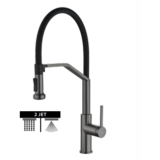 Grifo de cocina monomando Véneto black gun metal de Imex