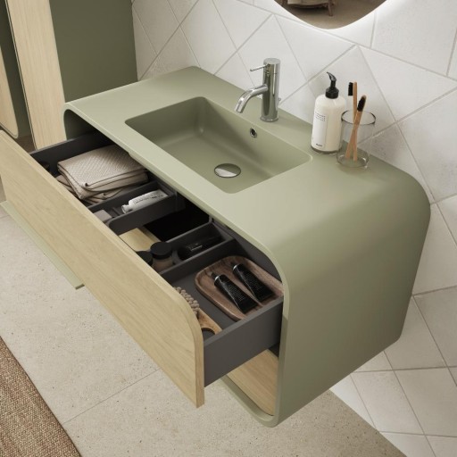 Mueble de Baño Óvalo integral suspendido con 2 cajones de Ordoñez [1]