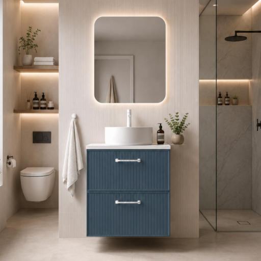 Mueble de baño sobre encimera Blanca 2 cajones suspendido de Avila Dos [2]