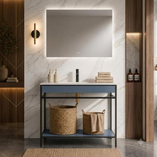 Mueble de baño encastrado Frida estructura negra 1 estante de Avila Dos [2]