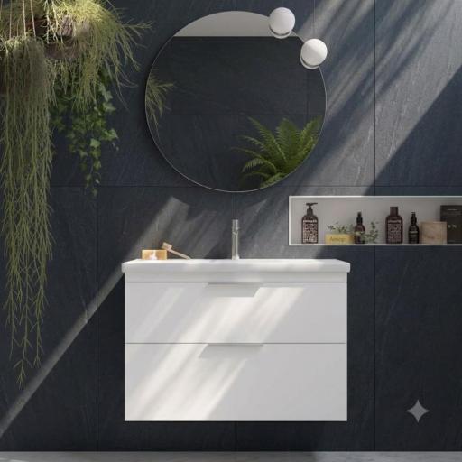 Mueble de baño Elena 2 cajones suspendido con lavabo Two de Avila Dos [2]