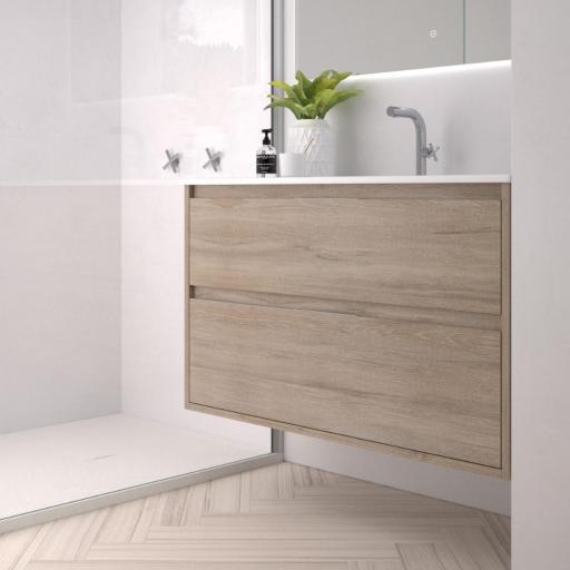Mueble de baño encastrado Carmen 2 o 4 cajones suspendido costados vistos de Avila Dos [2]