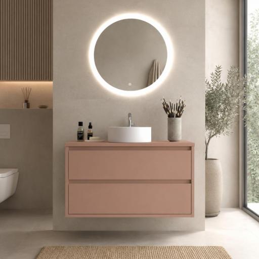 Mueble de baño sobre encimera Carmen 2 cajones suspendido estructura vista laminados de Avila Dos [1]