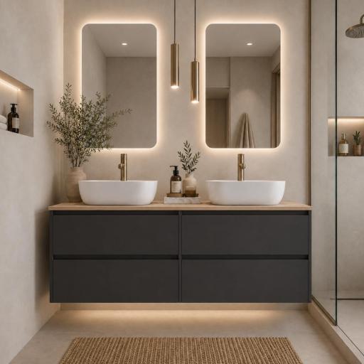 Mueble de baño sobre encimera Carmen 4 cajones suspendido costados vistos de Avila dos [2]