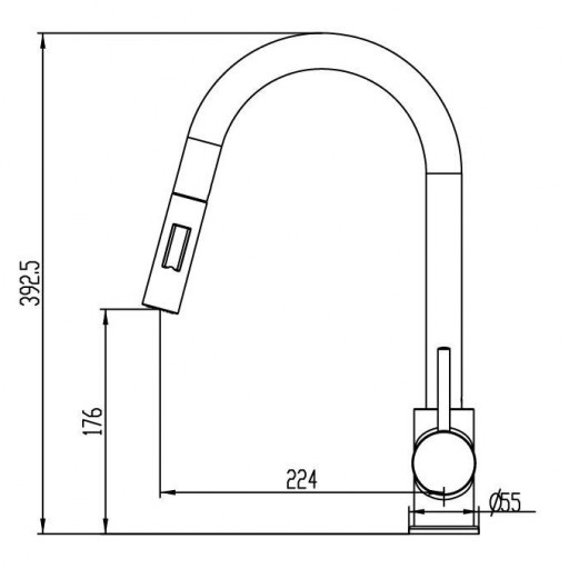 Grifo de cocina monomando extraible Round acero cepillado de Gme [1]