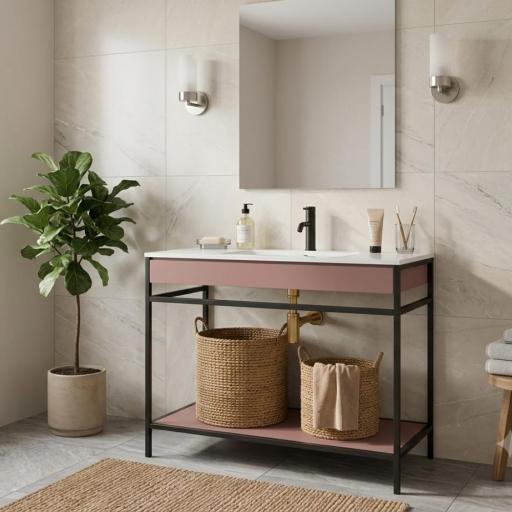 Mueble de baño encastrado Frida estructura negra 1 estante de Avila Dos [3]