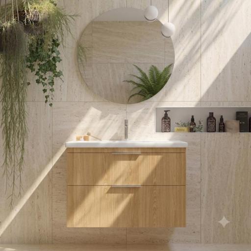 Mueble de baño Elena 2 cajones suspendido con lavabo Two de Avila Dos [3]