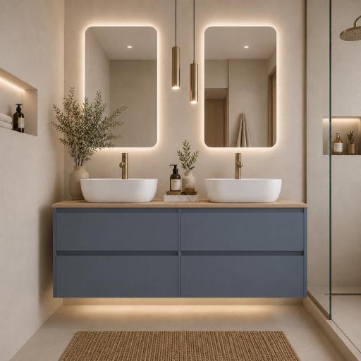 Mueble de baño sobre encimera Carmen 4 cajones suspendido costados vistos de Avila dos [3]